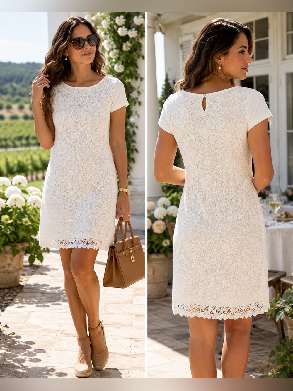 🤍 Classic Ralph Lauren Ivory Lace Dress | Timeless Elegance | XL